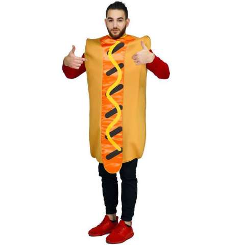 Wholesales  Carnival Party Cosplay Mascot Costume  Adult Unisex  Delicious Food Hot Dog Jumpsuit